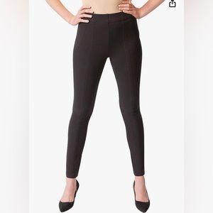 Thalian dark gray slim fit mid-rise ponte style pants slacks